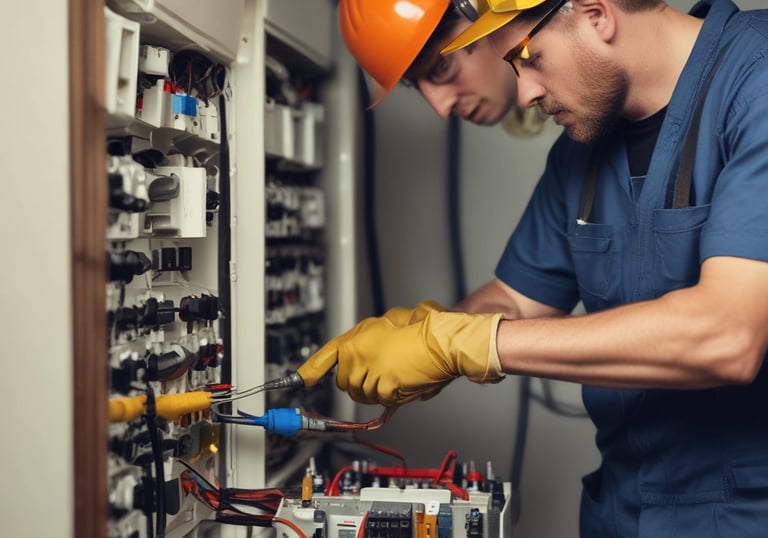 a man riding a skateboard down a street next to tall buildings