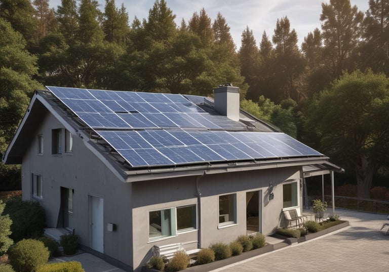 a group of solar panels installed on a roof