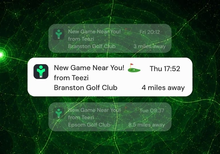 Realtime golf alerts near you