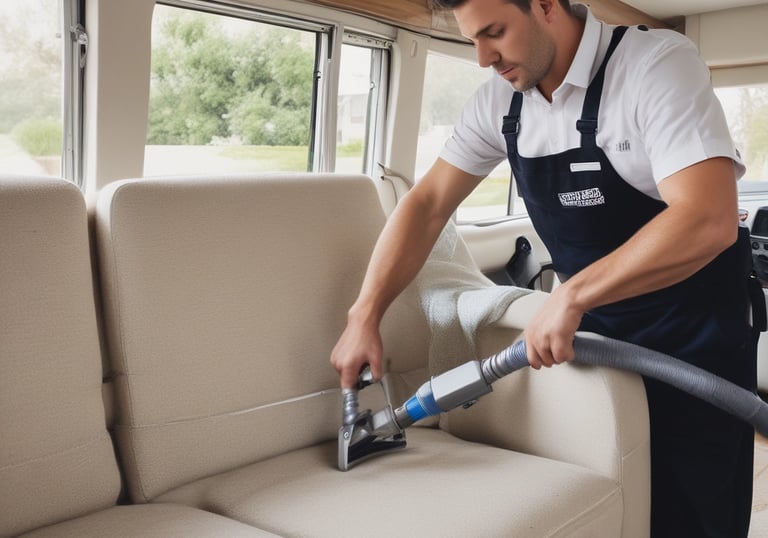 A technician assessing water damage in a home after a flood.