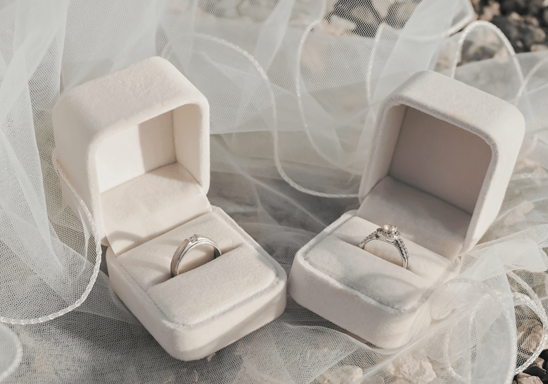 a couple of wedding rings with a wedding ring