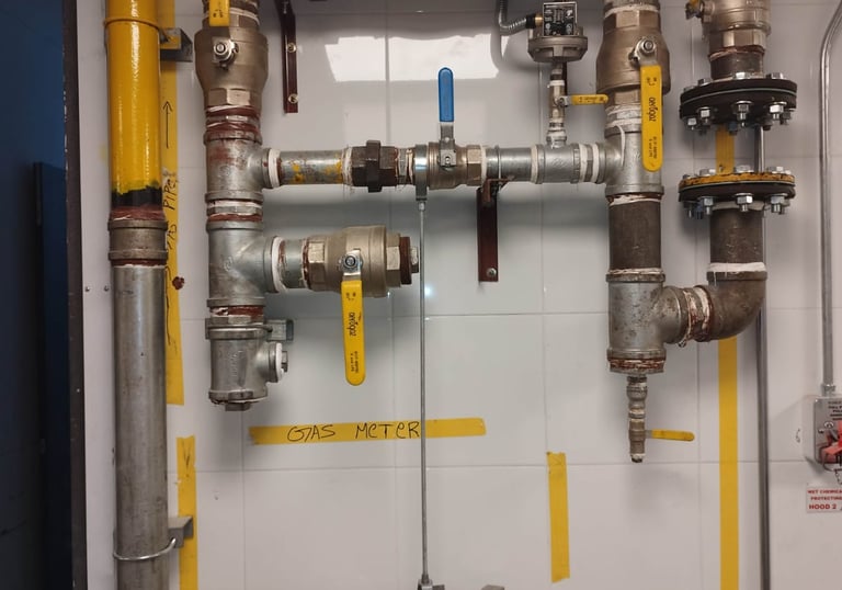 a complex network of gas pipes connected for seamless operation