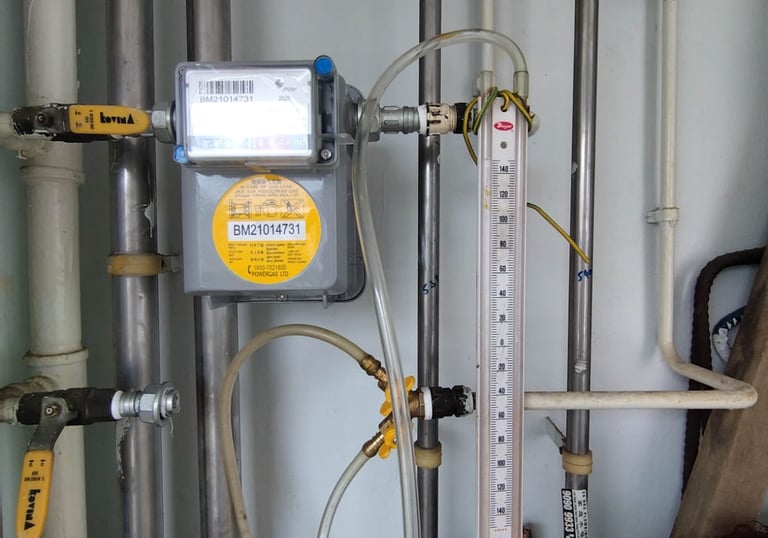 U-tube manometer (often called U-gauge or U-gas), a tool used to measure gas pressure .