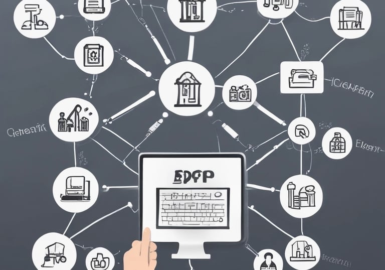 a man riding a skateboard down a street next to tall buildings