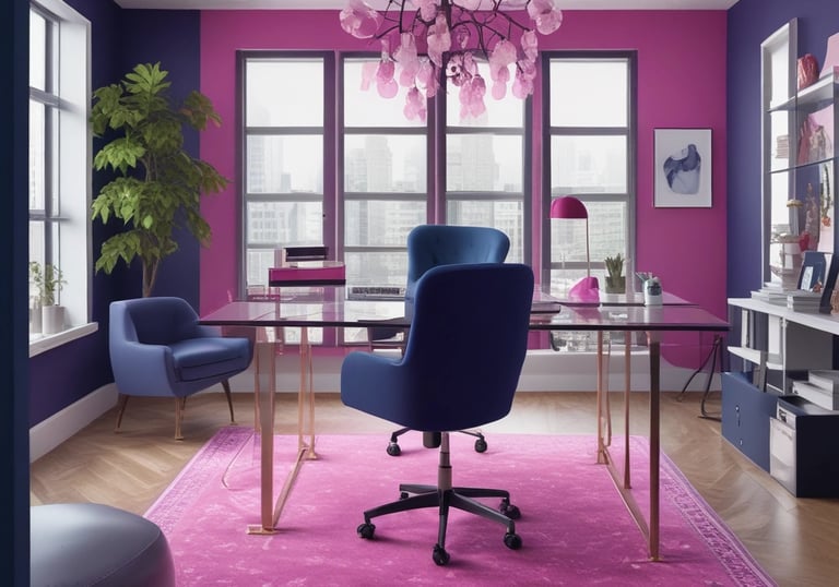 Elegant gold and fuchsia brush strokes on a white background, symbolizing bold change.