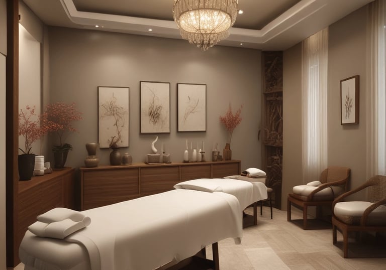 An aromatherapy massage with essential oils and calming ambiance.
