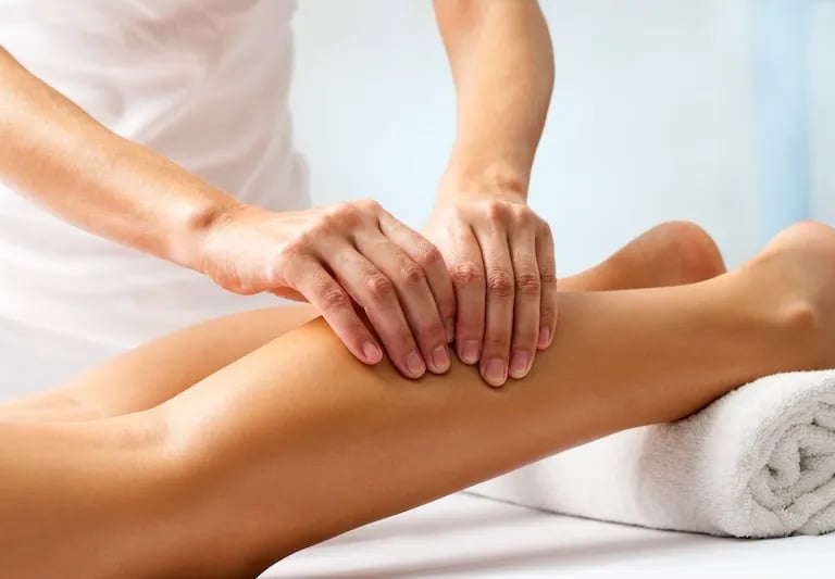 Sports massage of the calf muscle