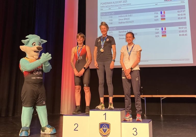 Masters athletes on podium