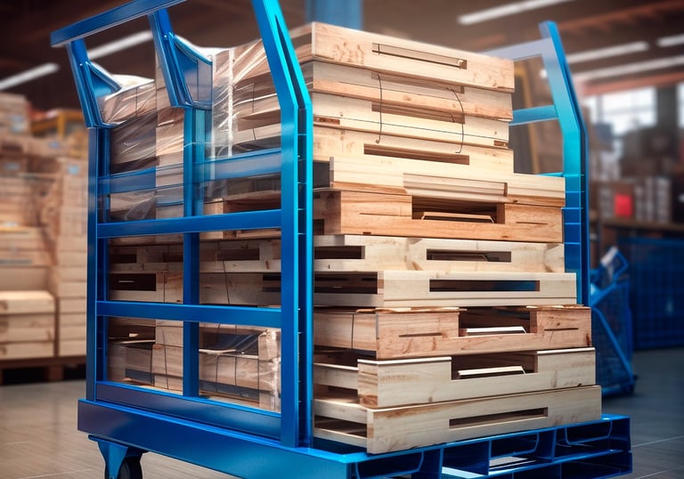 Carretones cargando pallets en depósito de Pro Cargo