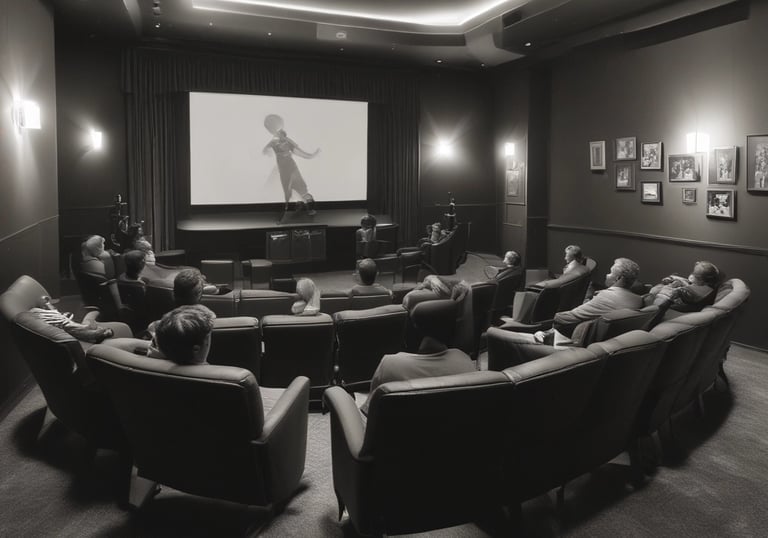 A group of people in a modern, well-lit gallery space are gathered around listening to a person giving a presentation. The wall features large text reading 'Aqua Paradiso' and includes dates in 2022, likely indicating the title and timeline of an exhibition or event. The room has large windows and sleek architecture, creating an open and contemporary environment.