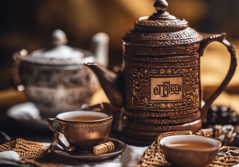 a teapot with a teapot and a cup of tea