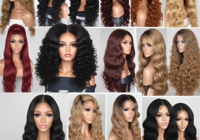 A collection of beauty tools like brushes, scissors, and combs arranged neatly.
