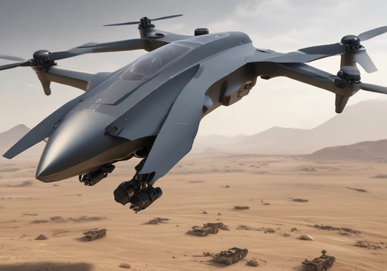 A model of a military plane flying in the air