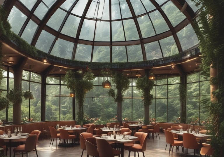 A vibrant dining area showcasing sustainable gastronomy.