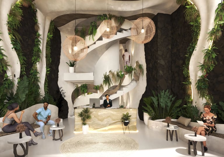 ARTEM arquitecture lobby with greenery