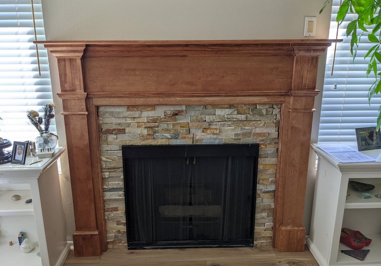 Stacked Stone Mantel