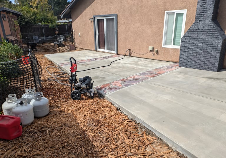 Concrete and Rock Patio