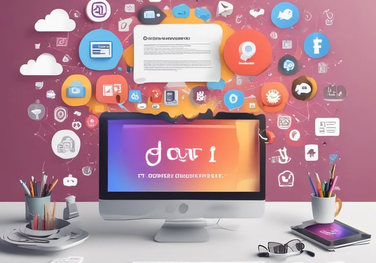 A speaker is presenting at a technology-themed event, with a backdrop displaying a title about responsive web design. The backdrop is colorful with purple and blue tones, featuring multiple logos, including IECE, CIESPAL, and Campus Party. The speaker stands at a podium with a microphone, and there is a partial view of the audience area.