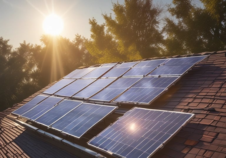 A tall modern building featuring a mix of concrete and red brick with several balconies adorned with green plants. The architecture incorporates geometric patterns and glass elements, creating an eco-friendly and urban aesthetic. Lush greenery cascades from the balconies, adding a natural contrast to the sleek design.