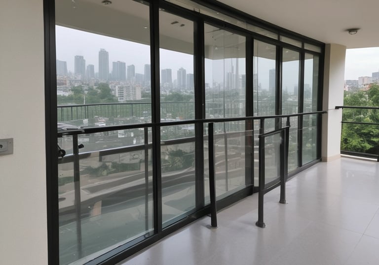 Rust-proof stainless steel invisible grill for high-rise apartments in Pune Child-safe balcony invi