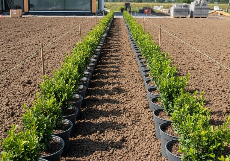 installed boxwood hedges