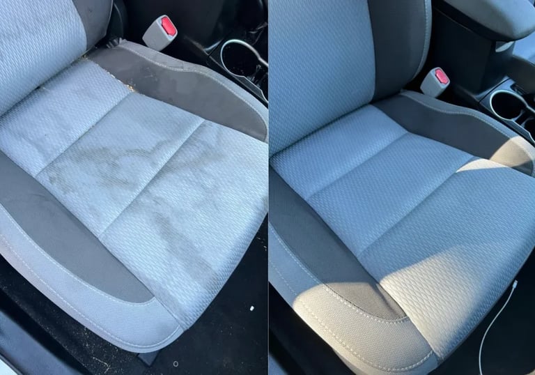 Las Vegas mobile car detail that got stains removed using seat shampooing and steam cleaning