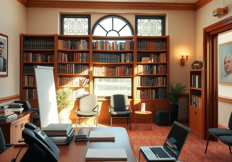 un bureau avec un ordinateur portable et un ordinateur portable sur un bureau
