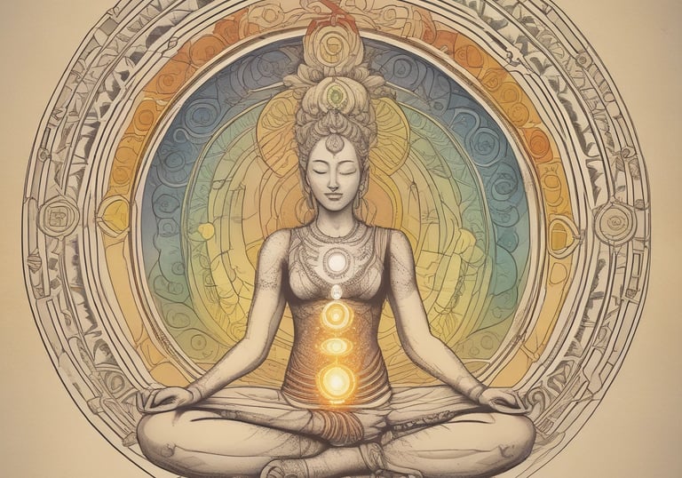 Hands performing a massage on a person's back, applying pressure to specific points. The setting is bright and calming, with soft focus creating a tranquil atmosphere.