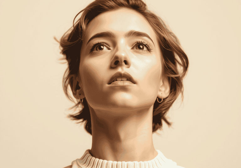 Woman seems at peace with herself