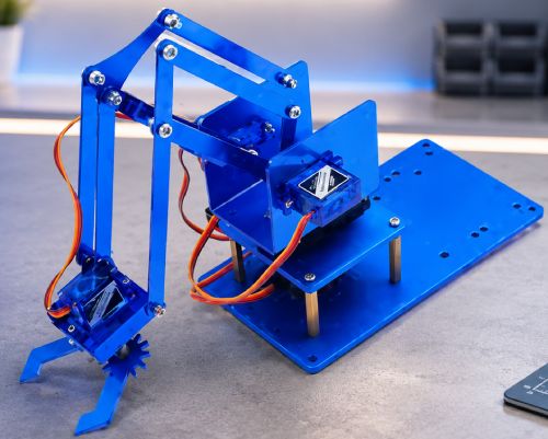 Brazo robótico diseñado para mover y sujetar objetos.