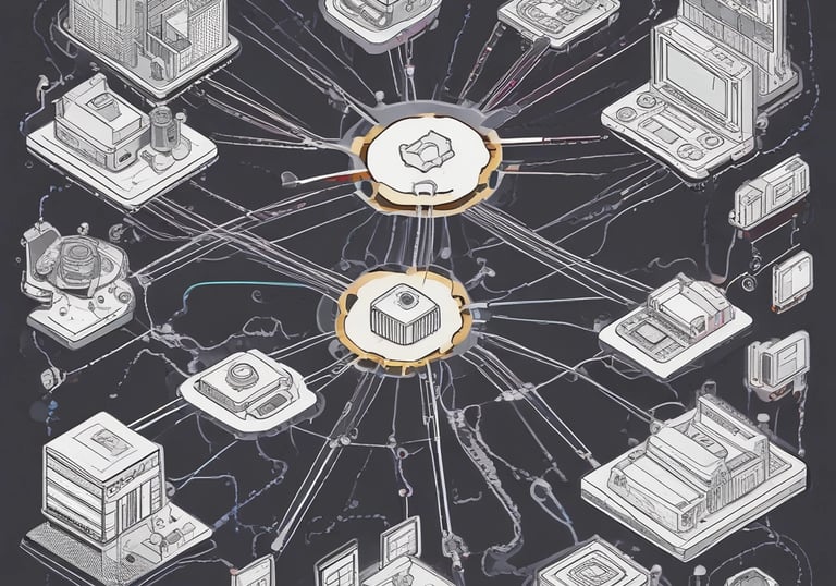 A hand holds a black business card with white text reading 'FORTY TWO Strategy Innovation Design' against a blurred urban skyline backdrop. The sky is clear and blue, suggesting a bright day.