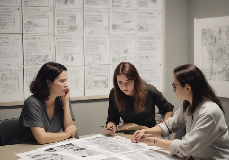 A friendly concierge assisting a client with a smile in a modern office setting.