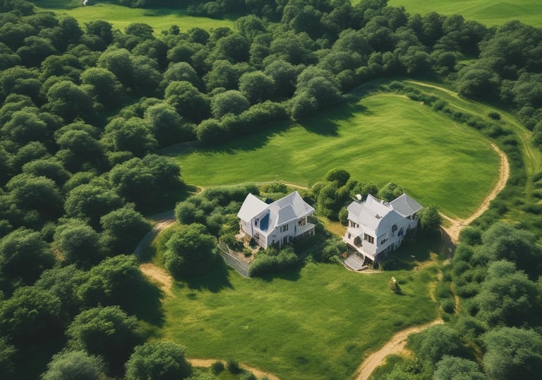 A family happily exploring their new land investment.