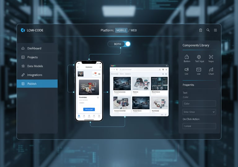 Low-code application development platform interface