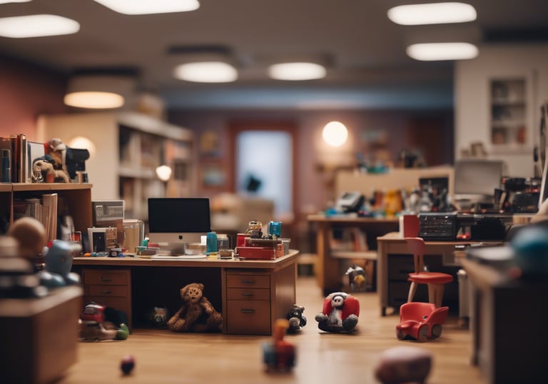 An office made up of toys