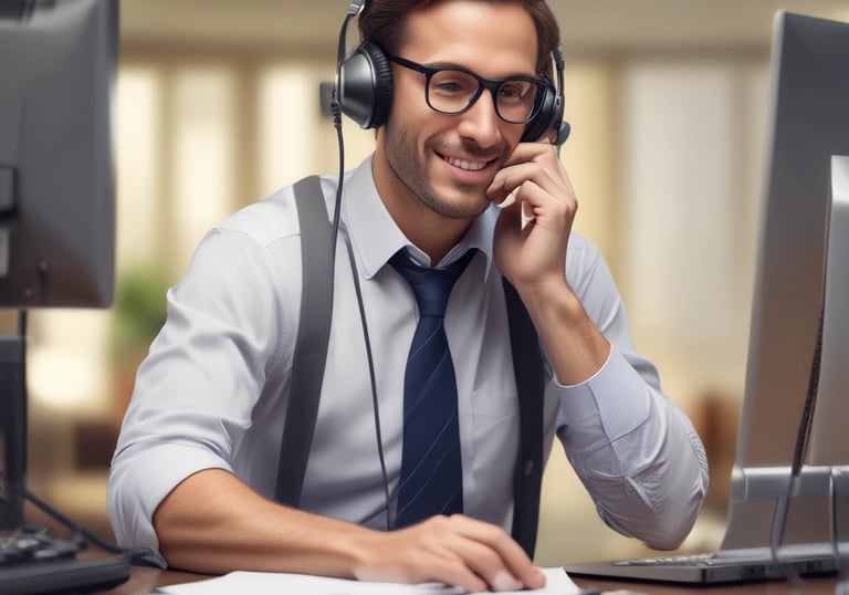 a man in a suit and tie is talking on the phone