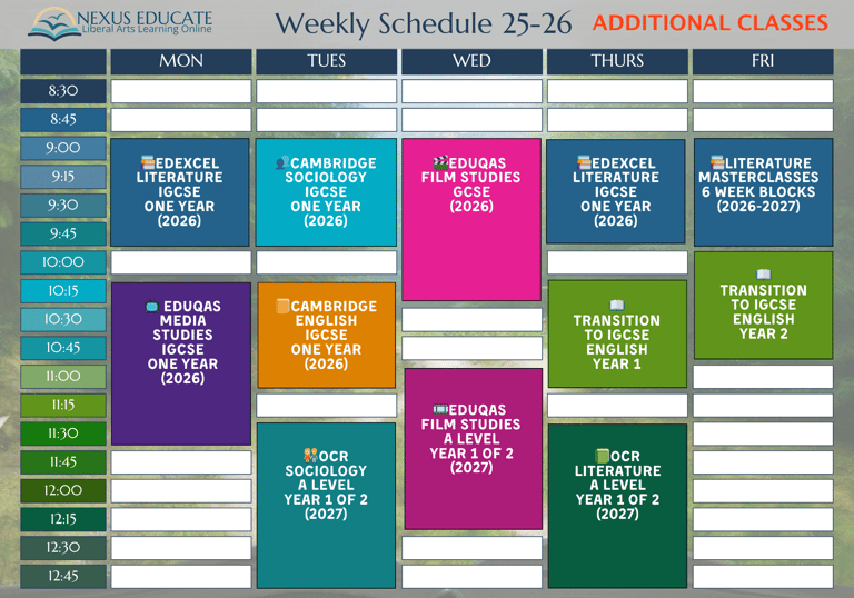 lesson timetable