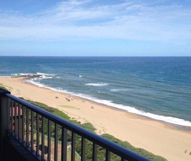 Scenic view of Durban Beachfront, featuring golden sands, and Indian Ocean waves