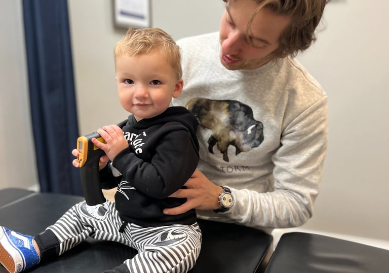 chiropractor working with toddler motor delays near Franklin