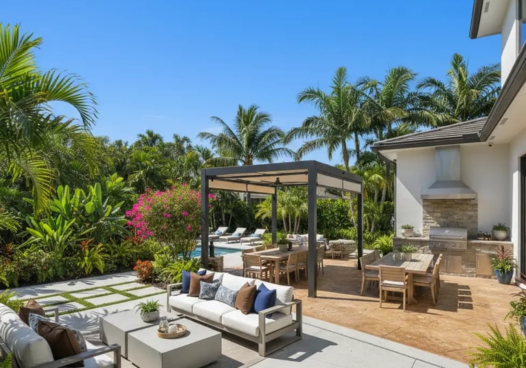 Patio Expansion with tropical landscaping in Hollywood, FL