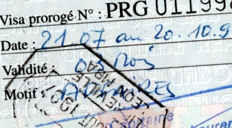 An example of what a visa looks like in Gabon.