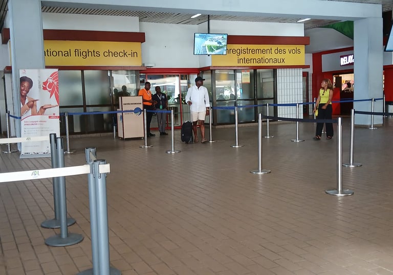 International flights check-in at Libreville airport