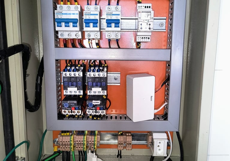 Painel de exaustão e ventilação