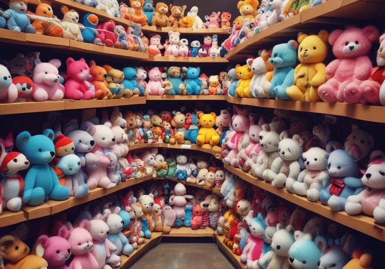 A well-lit refrigerated shelf holds an array of products arranged in an organized manner. There are various bottles and containers, possibly different beverages or products, lined up in neat rows. The background and shelves are illuminated with bright white lights, enhancing the visibility of the items. The sides of the shelving unit are made of wood and glass.