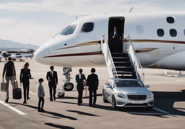 A luxury private jet on a runway representing ethical fractional ownership and co-ownership aviation
