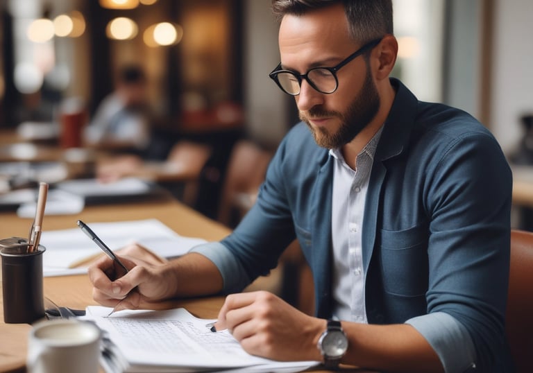 A computer screen displaying a data analytics dashboard with graphs and charts. A blue line graph shows fluctuations in data over time, and a section highlights the number of page views. A pie chart is partially visible, indicating a breakdown of different data elements.
