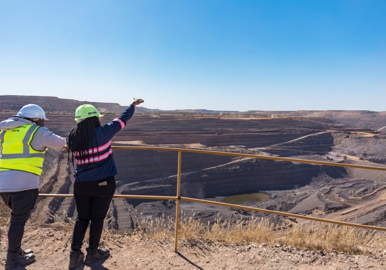 Mining employees at an open cast mining
