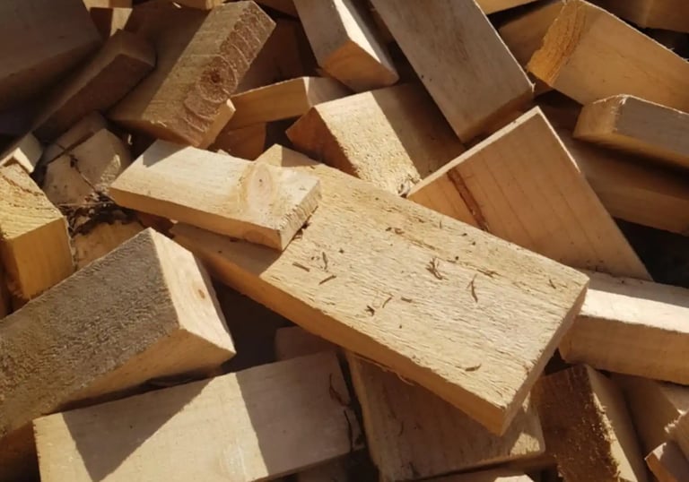 Image of pine offcuts in a pile