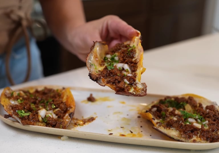 Cheesy Ground Beef Crunchy Tacos