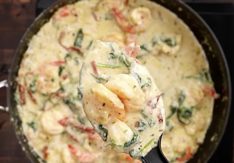 Creamy Garlic Butter Tuscan Shrimp Recipe